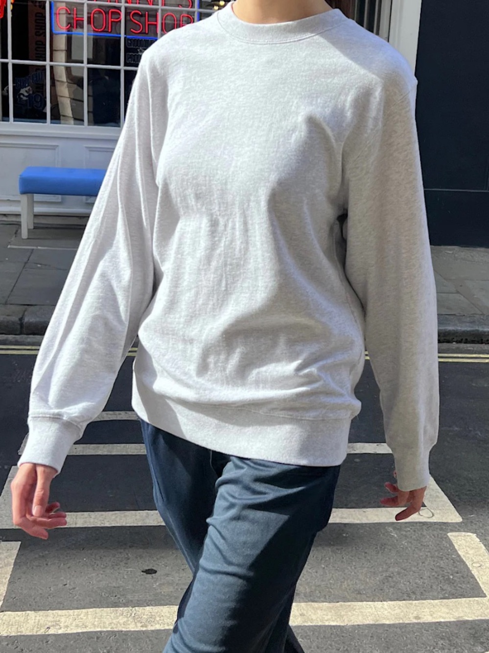 Brandy Melville light gray crew sweatshirt